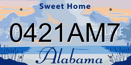 0421AM7 Alabama License Plate