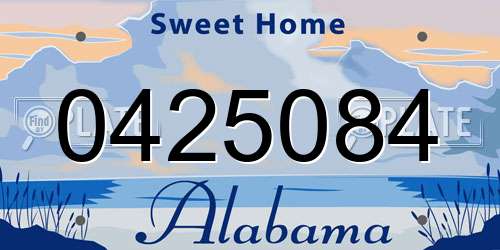 0425084 Alabama License Plate