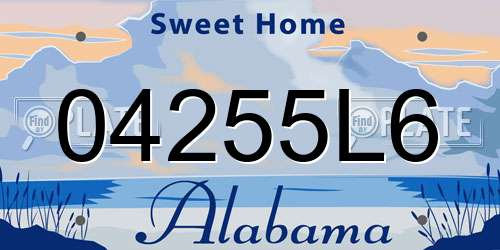 04255L6 Alabama License Plate