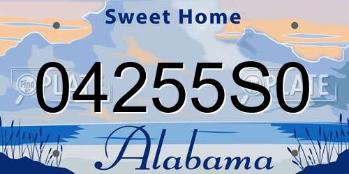 04255S0 Alabama License Plate