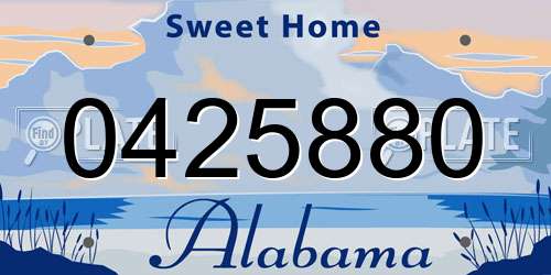 0425880 Alabama License Plate