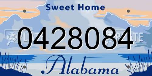 0428084 Alabama License Plate