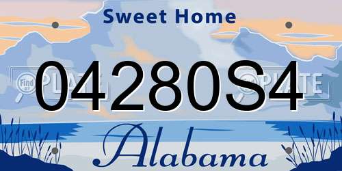 04280S4 Alabama License Plate