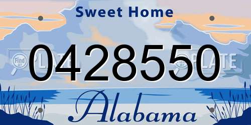 0428550 Alabama License Plate