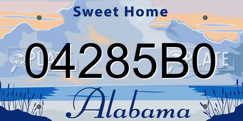 04285B0 Alabama License Plate