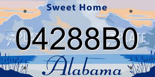 04288B0 Alabama License Plate