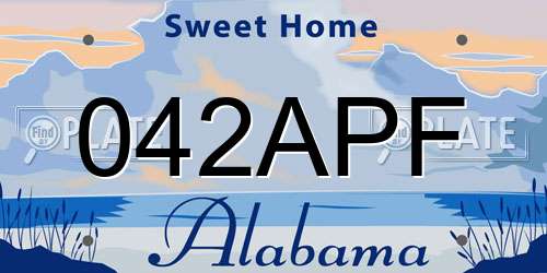 042APF Alabama License Plate
