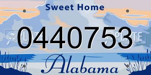 0440753 Alabama License Plate