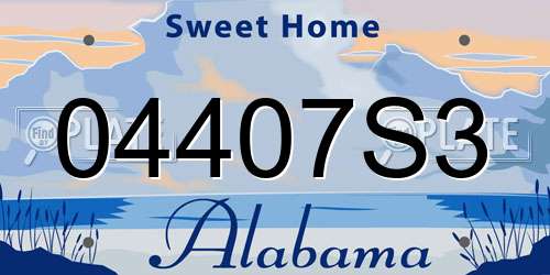 04407S3 Alabama License Plate