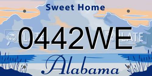 0442WE Alabama License Plate