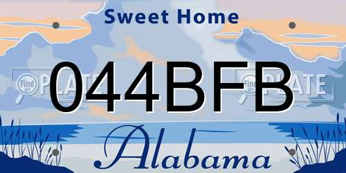 044BFB Alabama License Plate