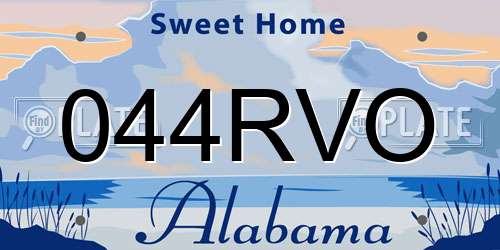 044RVO Alabama License Plate