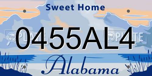 0455AL4 Alabama License Plate