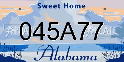 045A77 Alabama License Plate