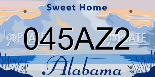 045AZ2 Alabama License Plate