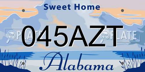 045AZT Alabama License Plate