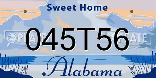 045T56 Alabama License Plate