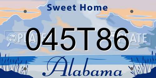 045T86 Alabama License Plate
