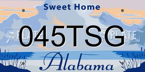 045TSG Alabama License Plate