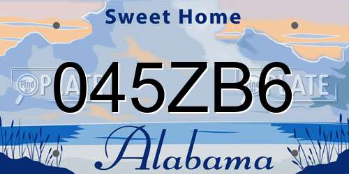 045ZB6 Alabama License Plate