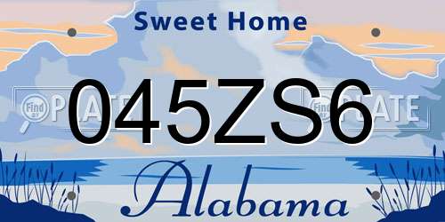 045ZS6 Alabama License Plate