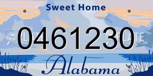 0461230 Alabama License Plate