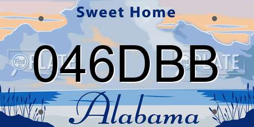 046DBB Alabama License Plate