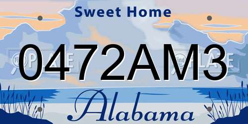 0472AM3 Alabama License Plate