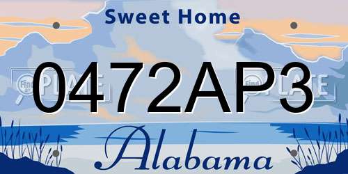0472AP3 Alabama License Plate