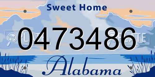 0473486 Alabama License Plate