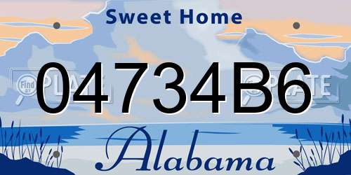 04734B6 Alabama License Plate