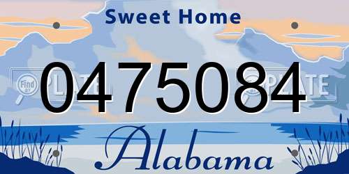 0475084 Alabama License Plate