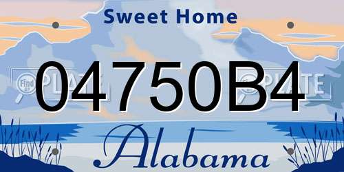 04750B4 Alabama License Plate