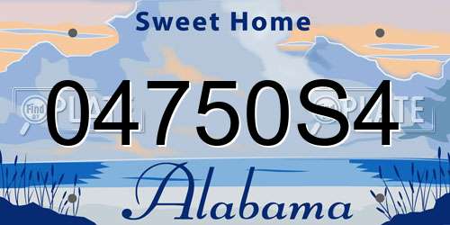 04750S4 Alabama License Plate
