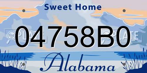04758B0 Alabama License Plate