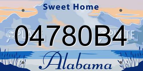 04780B4 Alabama License Plate