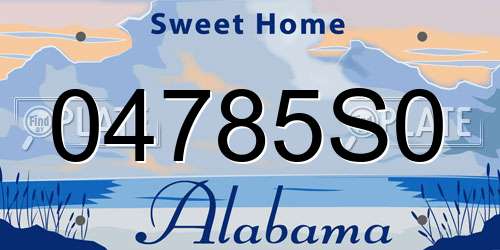 04785S0 Alabama License Plate