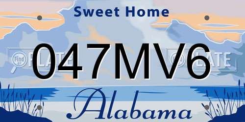 047MV6 Alabama License Plate