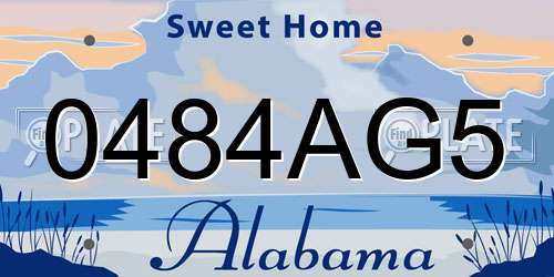 0484AG5 Alabama License Plate