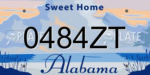 0484ZT Alabama License Plate