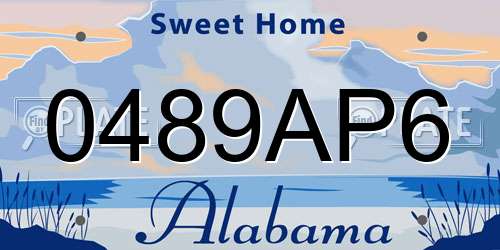 0489AP6 Alabama License Plate