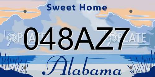 048AZ7 Alabama License Plate