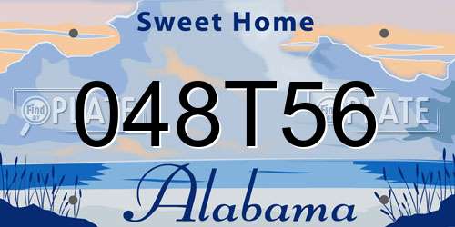 048T56 Alabama License Plate