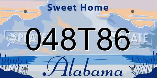 048T86 Alabama License Plate