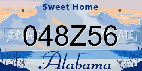 048Z56 Alabama License Plate