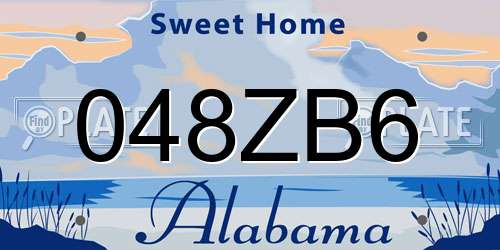 048ZB6 Alabama License Plate