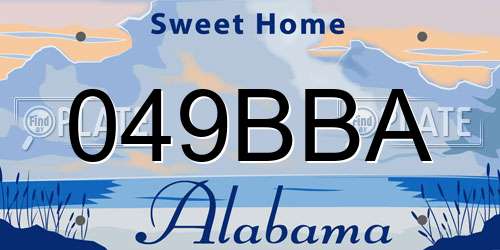 049BBA Alabama License Plate