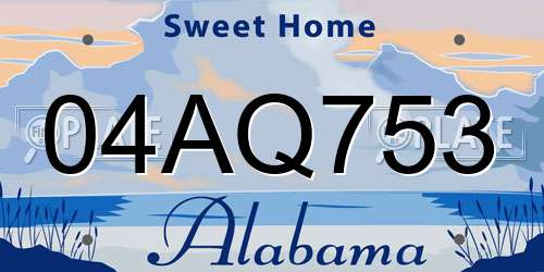 04AQ753 Alabama License Plate
