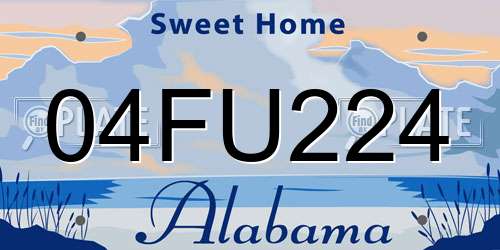 04FU224 Alabama License Plate