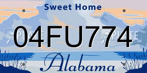 04FU774 Alabama License Plate